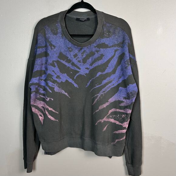 ALLSAINTS sweatshirt women's Small tiger oversized Y2k Animal Graphic print - Picture 1 of 8